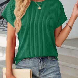 Women's casual solid color loose short sleeve